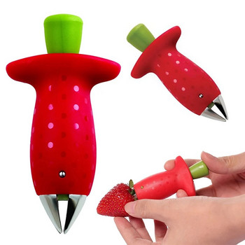 1 τμχ Strawberry Huller Creative Fruit Leaf Remover Gadget Tomato Stalks Corers Strawberry Knife Remover Streme Remover Εργαλεία κουζίνας