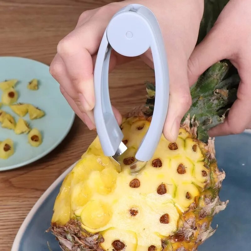 Coață de ananas Îndepărtați tăietor din oțel inoxidabil Ustensile de coajă căpșuni Curățător de roșii Cartofi Fructe Agrafe pentru coajă Dispozitive de bucătărie