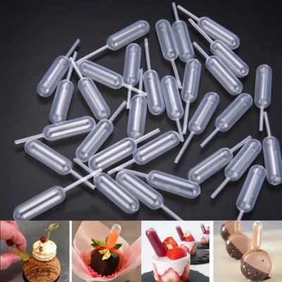 50 τεμ./συσκευασία Ice Cream Jelly Milkshake Droppers Straw Dropper για κέικ Ψεκαστήρας μίας χρήσης ψάθους για Cupcake Εργαλεία ψησίματος