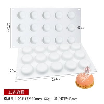Shenhong szilikon forma lapos, kerek torta mousse és szappanos sütéshez, 8 db egymás után és 9 db dobforma kézzel készített csokoládéhoz