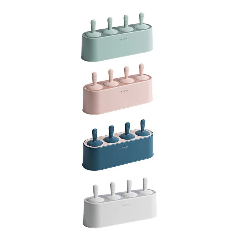 Kalupi za sladoled s 4 ćelije Silikonski kalupi za sladoled bez BPA Kuhinjski kalup za sladoled za višekratnu upotrebu, jednostavno otpuštanje, izrada sladoleda