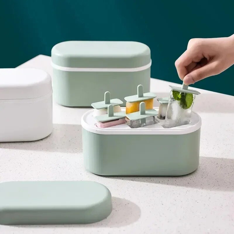 Home Set de 4 bucăți Mașină de gătit pentru palete din silicon de casă Forme pentru înghețată cu eliberare ușoară Forme reutilizabile pentru bucătărie DIY