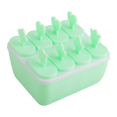 Καλούπια παγωτού 8 Girds Summer Cool DIY Χειροποίητη φόρμα για παγωτό για κατάψυξη Φρούτα παγωτομηχανή Επαναχρησιμοποιήσιμη φόρμα πάγου