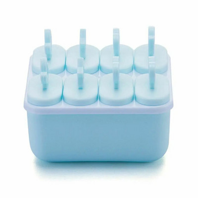 Καλούπια παγωτού 8 Girds Summer Cool DIY Χειροποίητη φόρμα για παγωτό για κατάψυξη Φρούτα παγωτομηχανή Επαναχρησιμοποιήσιμη φόρμα πάγου