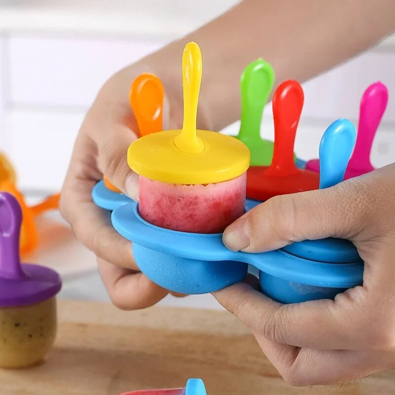 Šareni silikonski kalup za sladoled za prehrambene proizvode Silikonski kalup za kuglice leda Dječji voćni šejk Alati za pravljenje sladoleda Aparat za sladoled