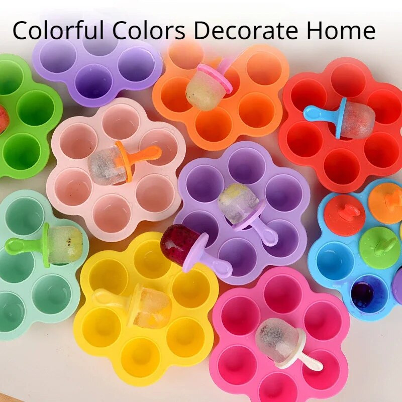 Šareni silikonski kalup za sladoled za prehrambene proizvode Silikonski kalup za kuglice leda Dječji voćni šejk Alati za pravljenje sladoleda Aparat za sladoled