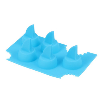 Cabilock Форма за перка на акула Силиконови гумени форми Форми за кубчета лед Тава за желе Силиконов фондан за торта Бисквитки Кухненско печене Инструменти Направи си сам