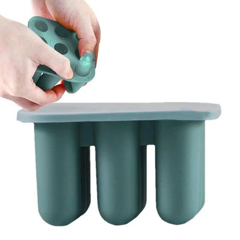 Tavă pentru cuburi de gheață din silicon, cu capac, bandă lungă, 9 grile, tavă de gheață cilindrică, matriță pentru fabricarea gheții, sticla de apă, tavă pentru cuburi de gheață