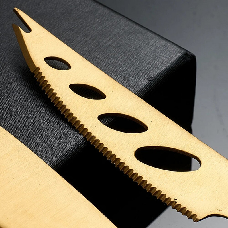 Set de cuțite pentru brânză aurii, ascuțit, din oțel inoxidabil, pentru tăiat brânză, cuțit, pentru tăiere, pentru bucătărie, pentru gătit acasă, unelte de copt