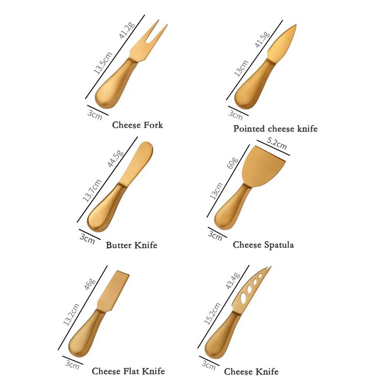 Set de cuțite pentru brânză aurii, ascuțit, din oțel inoxidabil, pentru tăiat brânză, cuțit, pentru tăiere, pentru bucătărie, pentru gătit acasă, unelte de copt