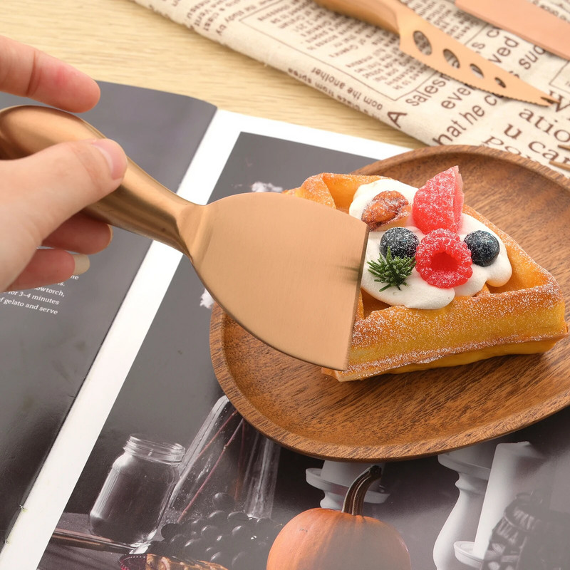 Cuțit pentru brânză mat Unelte pentru copt Tacâmuri din oțel inoxidabil 1 buc. Cuțit pentru brânză multifuncțional negru Mini furculiță Tacâmuri Gadget de bucătărie