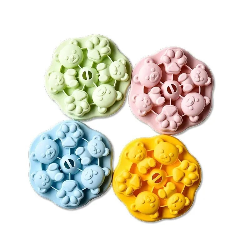 Formă pentru jeleu pentru înghețată de urs acoperită cu silicon pentru alimente pentru bebeluși, pentru prăjituri aburite, forma din silicon pentru jeleu, lapte, jeleu, pentru cuburi de gheață