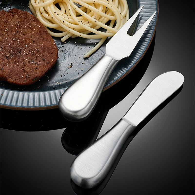 Cuțit pentru unt din oțel inoxidabil Furculiță Mașină de tăiat brânză pentru casă Tacâmuri cu mâner gol Tacâmuri Pizza Sandwich Cuțit Răzătoare Gadget pentru coacere