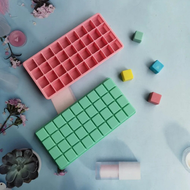 Mini tavă de gheață din silicon Cuburi de gheață Formă pliabilă pentru gheață Spărgător de gheață Tavă cu grilă de gheață Formă mică pătrată pentru fabricarea de gheață Mucegai din silicon