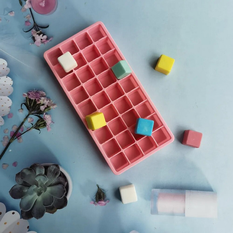 Mini tavă de gheață din silicon Cuburi de gheață Formă pliabilă pentru gheață Spărgător de gheață Tavă cu grilă de gheață Formă mică pătrată pentru fabricarea de gheață Mucegai din silicon