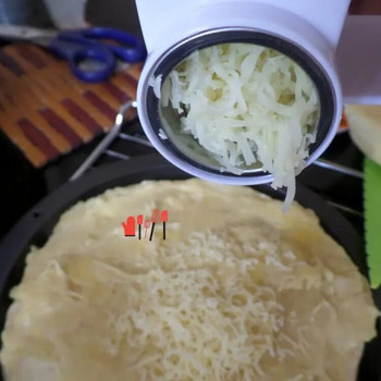 Upors пластмасово ренде за сирене с ръчно завъртане, въртящо се ренде за джинджифил, ренде за шоколад с барабан от неръждаема стомана