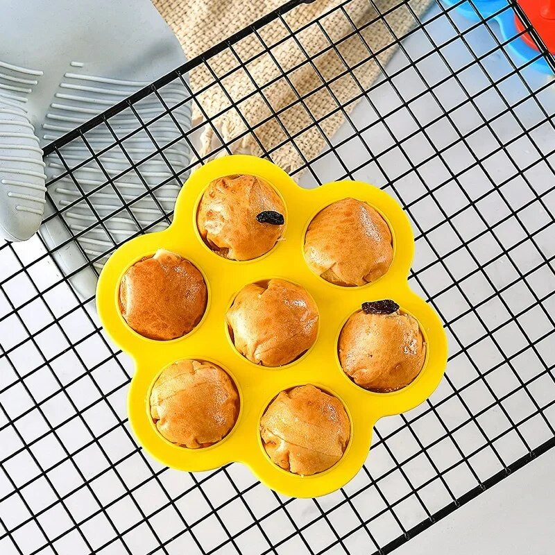 Cutie pentru suplimente alimentare din silicon cu 7 găuri, cutie de conservare sigilată pentru copii, matriță cu 7 găuri din silicon pentru gheață pentru palete, copii cu 7 găuri