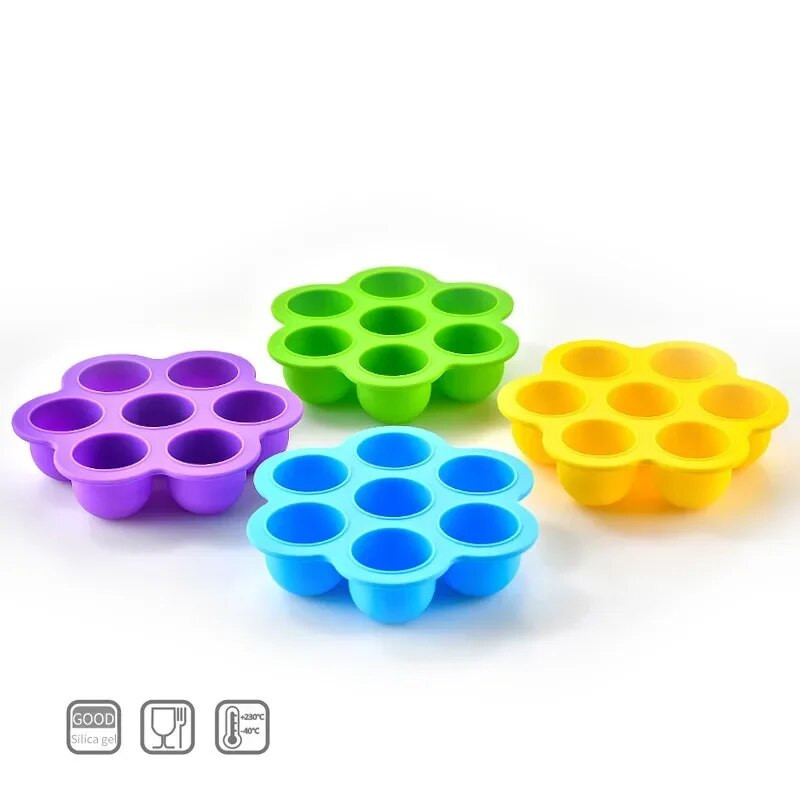 Cutie pentru suplimente alimentare din silicon cu 7 găuri, cutie de conservare sigilată pentru copii, matriță cu 7 găuri din silicon pentru gheață pentru palete, copii cu 7 găuri