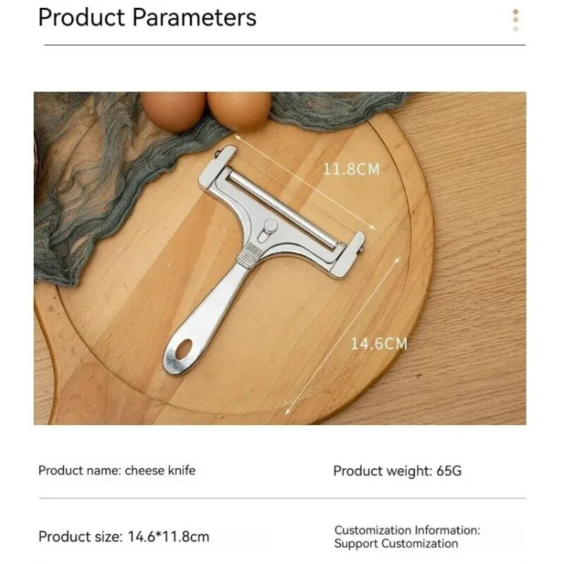 Rezač sira od nehrđajućeg čelika sa žicom od nehrđajućeg čelika, rezač sira podesive debljine za meke, polutvrde sireve Kuhinjski alat za kuhanje