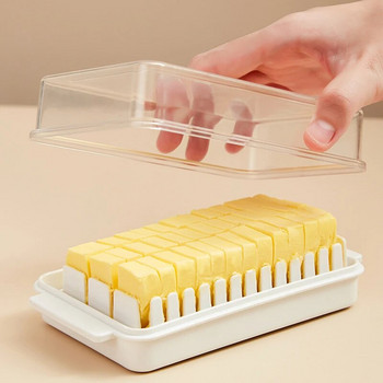 Покрита кутия за съхранение на рязане на масло Хладилник Съхранение за печене на сирене Съхранение за печене на прясно масло Нож Резачка Удобен