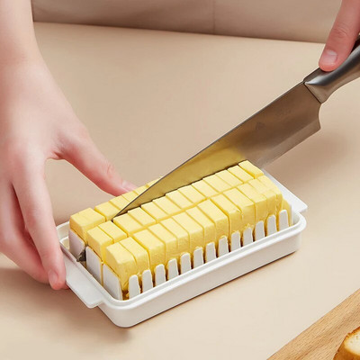 Fedett vaj vágó tároló doboz Hűtőszekrény sajt sajt sütés tároló tároló friss sütés vaj késes vágó kényelmes