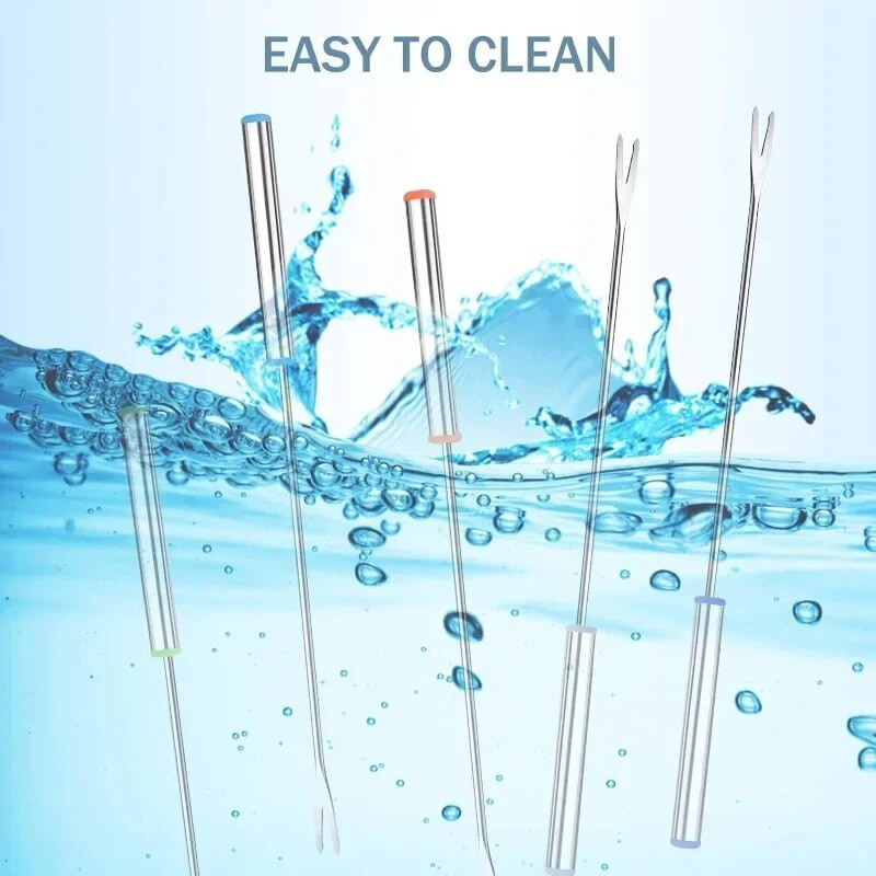 6 buc/set 24 cm oțel inoxidabil fierbinte furculiță ciocolată brânză fructe furculiță desert bricolaj fondue topire frigarui unelte de bucătărie