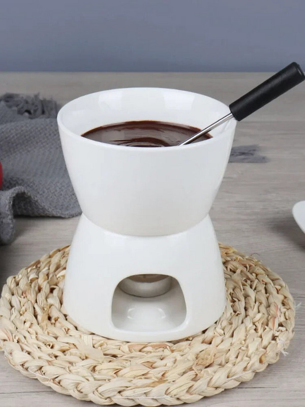 Mini set za fondue sa svijećom/vilicama Keramički lonac za fondue po narudžbi Set za fondue sa švicarskim sirom i čokoladom za topljenje Hotpot s vilicom