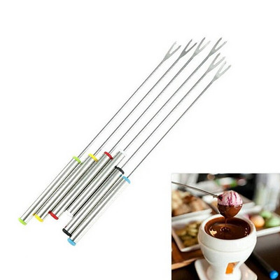Set Furculiță de ciocolată din oțel inoxidabil Oală pentru brânză Furculițe fierbinți Fructe Desert Furculiță Fondue Fusion Frigarui Ustensile de bucătărie