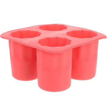 Форма за чаши, Силиконова форма за кубчета Направи си сам Форми във формата на чаша Чаши Силиконова тава Страхотна за лятото, червена