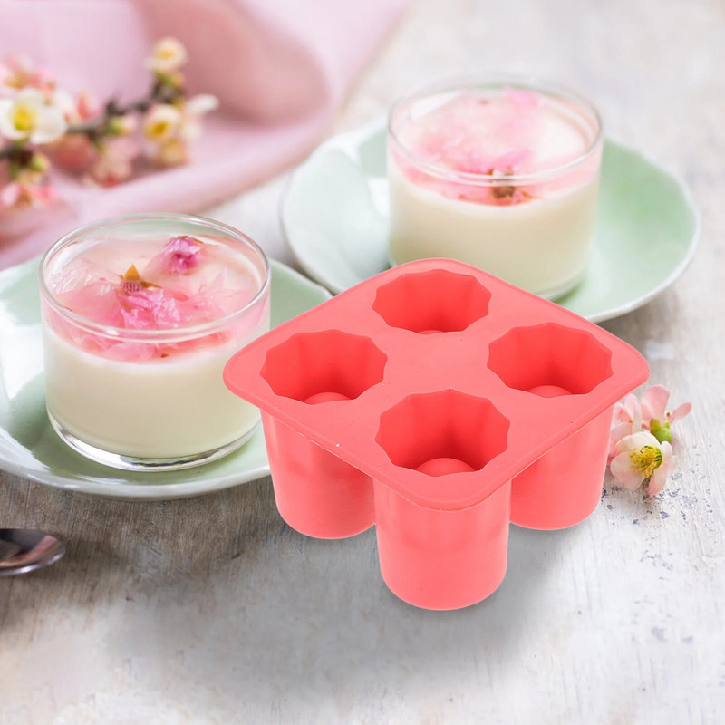 Kalup za šalice, silikonski kalup za kocke DIY Kalupi u obliku šalica Šalice Silikonski pladanj odličan za ljeto, crveni