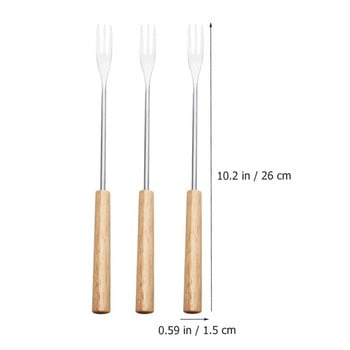 Σετ ψησίματος 12 τεμ. Fondue Fork Σετ ψησίματος Muddler Ice Cream Fondue Forks Ξύλο + ανοξείδωτο ατσάλι για κοκτέιλ