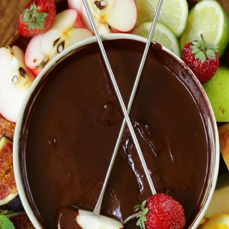 Set vilica za roštiljanje od 12 KOM Muddler Drvene vilice za fondue za sladoled + set od nehrđajućeg čelika za koktele