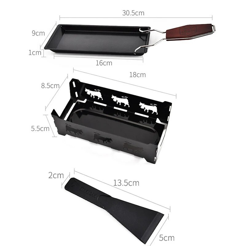 Neprianjajući set za fondue od sira Drvena ručka Kuhinjska krema otporna na vrućinu Alati za topljenje čokolade od ugljičnog čelika Komplet posuda za fondie