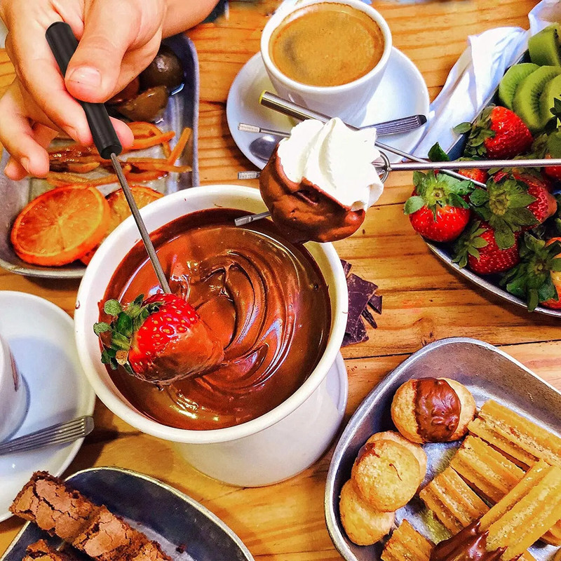 3 buc/set Instrument pentru scufundare ciocolată Furculiță din oțel inoxidabil Diy Bomboane Tort Fructe Fondue Articole pentru decorare