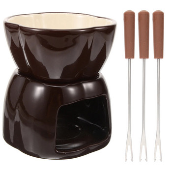 Пещ за топене на шоколад Комплект тенджери за фондю Купа за затопляне на масло Керамични съдове за сервиране Машина за приготвяне на сирене Керамика