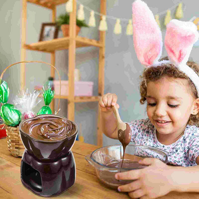 Cuptor de topire a ciocolatei Set oală pentru fonduă Bol pentru încălzit unt Bol din ceramică Vase de servire Producător de brânză Ceramica