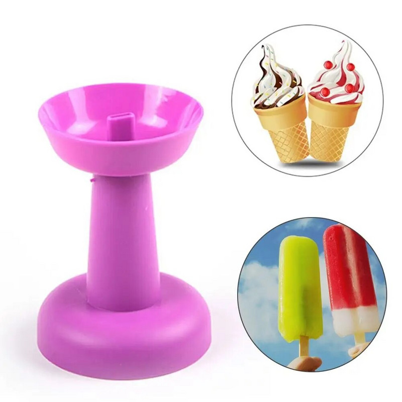 1PC Dvostruki držač za sladoled, otporan na kapanje, pladanj protiv kapanja, držač za sladoled, štitnici za sladoled, prijenosni štitnik za led
