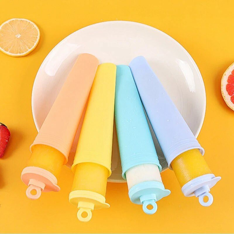 4 bucăți forme din silicon pentru palete de gheață Forme pentru palete de gheață Mașină de fabricat jeleu de ciocolată Forme gratuite pentru înghețată pentru făcut în casă