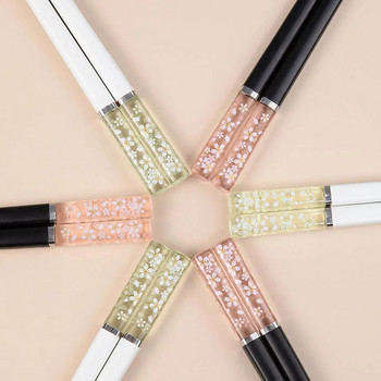 Amber Sakura Japanese Chopsticks Αντιβακτηριδιακά Αντιολισθητικά Ανθεκτικά σε Υψηλές Θερμοκρασίες Επαναχρησιμοποιήσιμα για Σούσι Τσοπ ξυλάκια Επιτραπέζια σκεύη
