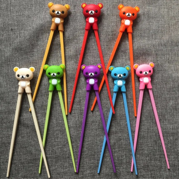 1 Ζευγάρι Πολύχρωμα Cute Bear Panda Cat Learning Chopsticks για Παιδιά Παιδιά Κινέζικα Chopstick Learner Gifts