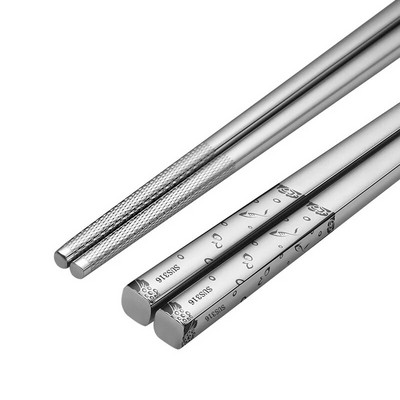 316 chopstick από ανοξείδωτο χάλυβα Επιτραπέζια σκεύη Πολυτελή χάραξη με λέιζερ Κορεάτικα ξυλάκια Αντιολισθητικό οικιακό μεταλλικό επαναχρησιμοποιήσιμο ξυλάκι