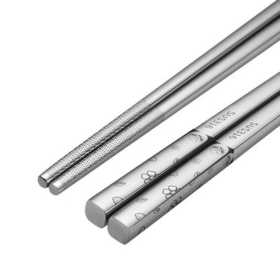 316 chopstick από ανοξείδωτο χάλυβα Επιτραπέζια σκεύη Πολυτελή χάραξη με λέιζερ Κορεάτικα ξυλάκια Αντιολισθητικό οικιακό μεταλλικό επαναχρησιμοποιήσιμο ξυλάκι