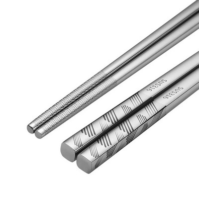316 chopstick από ανοξείδωτο χάλυβα Επιτραπέζια σκεύη Πολυτελή χάραξη με λέιζερ Κορεάτικα ξυλάκια Αντιολισθητικό οικιακό μεταλλικό επαναχρησιμοποιήσιμο ξυλάκι