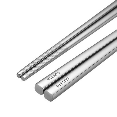 316 chopstick από ανοξείδωτο χάλυβα Επιτραπέζια σκεύη Πολυτελή χάραξη με λέιζερ Κορεάτικα ξυλάκια Αντιολισθητικό οικιακό μεταλλικό επαναχρησιμοποιήσιμο ξυλάκι