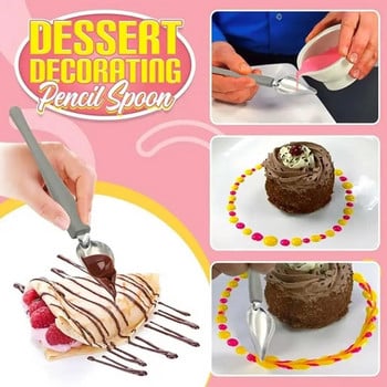 ChefValon Sauce Plating Art Pencil Dessert Decorating Draw Design Кухня от неръждаема стомана Преносима лъжица за рисуване