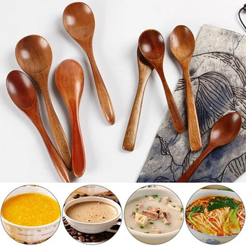 1 ΤΕΜ. Ξύλινο κουτάλι Μαγειρικά σκεύη κουζίνας Εργαλείο μέλι Γάλα Επιτραπέζιο σκεύος με μακριά λαβή κουταλάκι του γλυκού σούπα Κουτάλι Ξύλινο κουτάλι