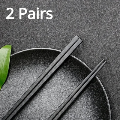1 pár fekete ötvözetű kínai pálcika Élelmiszer Sushi Pálcikák Többször használható, Csúszásmentes Mosogatógépben Mosogatógépben Mosható bambusz Élelmiszeri Pálcikák
