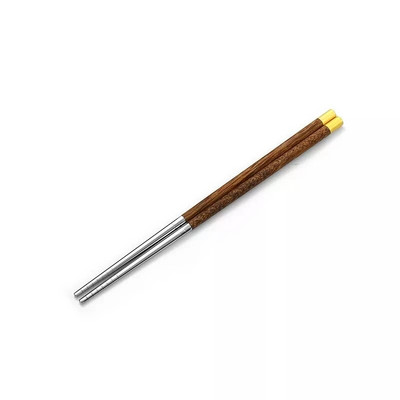 Fa nyelű pálcika rozsdamentes acél pálcika háztartási hegyes kínai pálcika sushi evőeszköz csúszásmentes pálcika szett