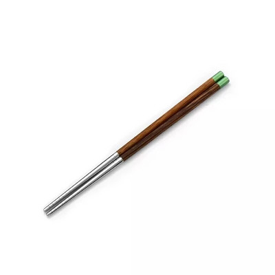 Fa nyelű pálcika rozsdamentes acél pálcika háztartási hegyes kínai pálcika sushi evőeszköz csúszásmentes pálcika szett