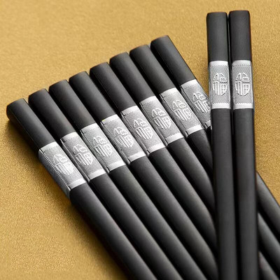 5 pár kínai pálcika, élelmiszeripari minőségű műanyag + ötvözött ételpálcika, csúszásmentes, újrafelhasználható pálcika sushi étkészletekhez
